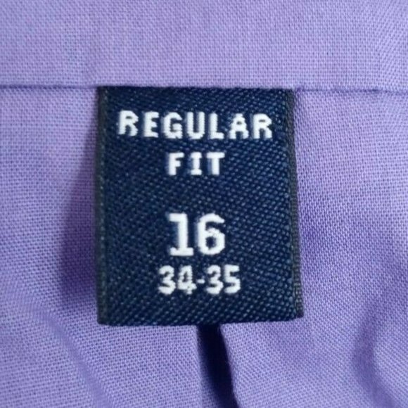 Stafford Essentials Cotton Blend Broadcloth Purple Dress Shirt Size 16 Neck XL - Picture 6 of 6